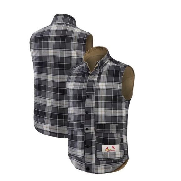 Men's St. Louis Cardinals Darius Rucker Reversible Canvas Vest Size Medium NWT - Picture 3 of 10